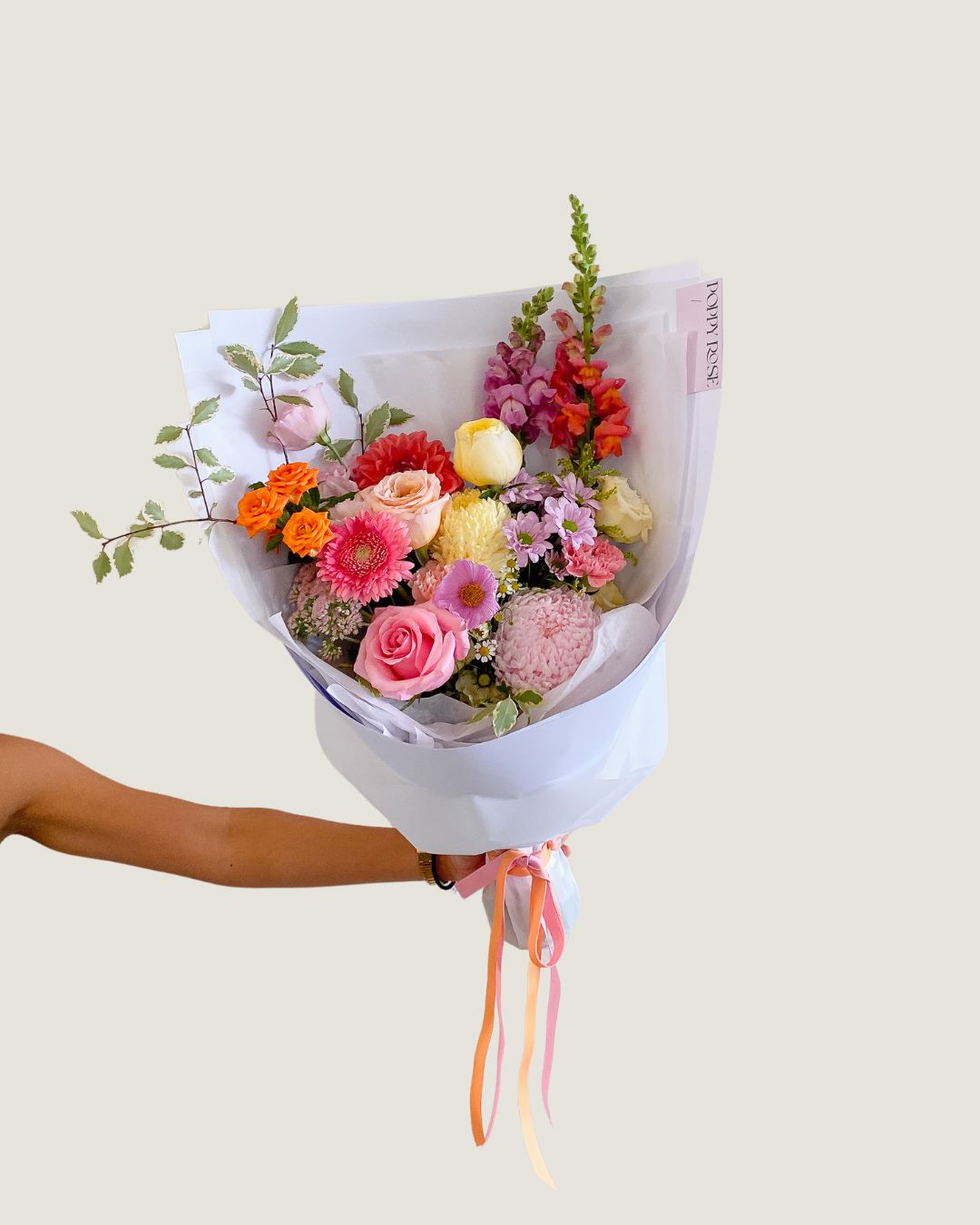 Colour Bouquet - Poppy Rose - Poppy Rose Flowers Brisbane