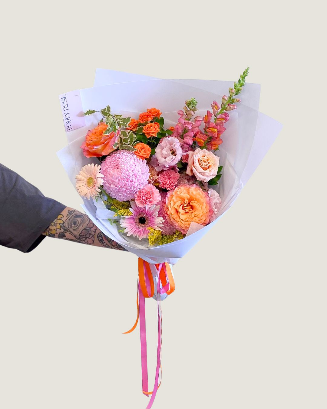 Colour Bouquet Large - Poppy Rose - Poppy Rose Flowers Brisbane