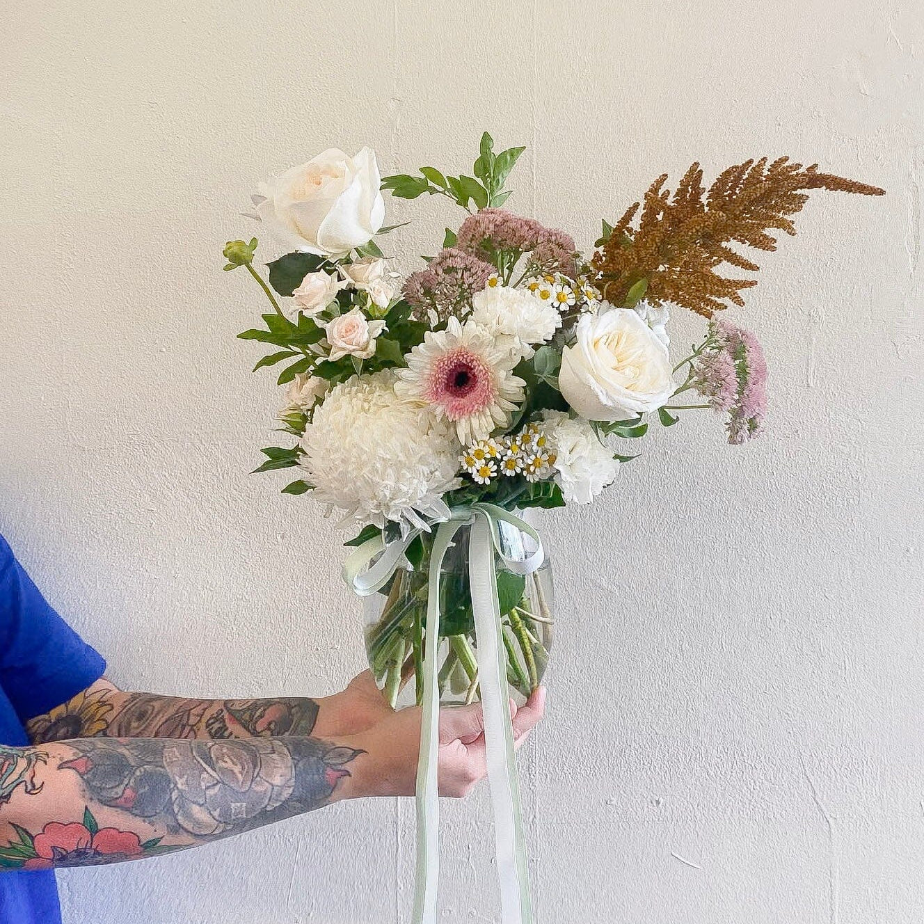 Soft and Natural Vase - Poppy Rose - Poppy Rose Flowers Brisbane