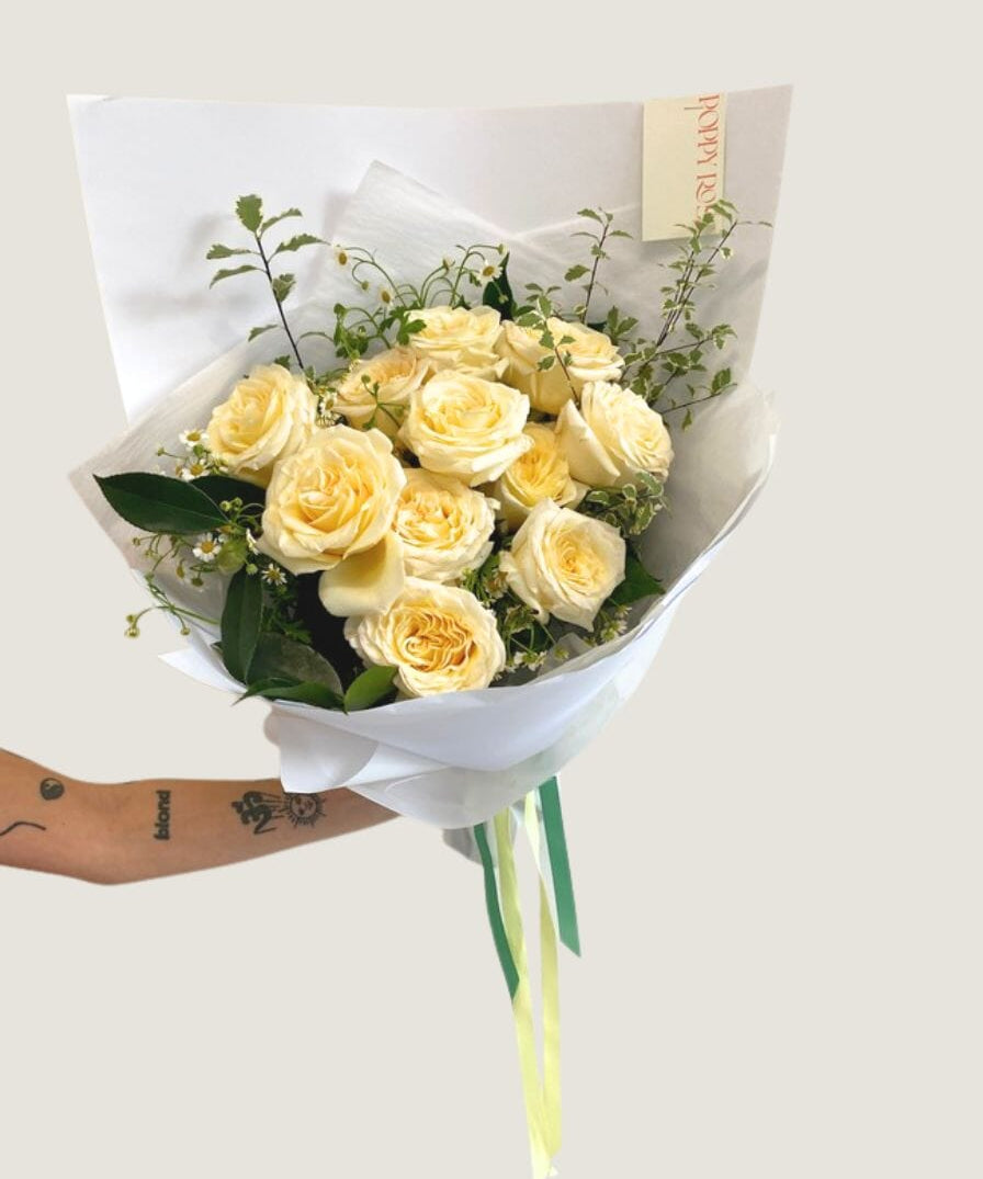 Tender Love 12 Rose Bouquet DONE - Poppy Rose - Poppy Rose Flowers Brisbane